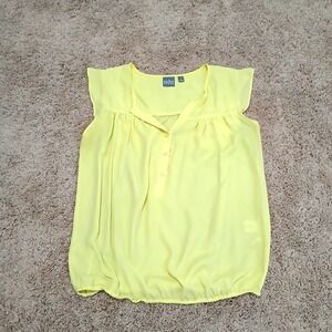 SOHO New York Jeans Womens Bright Yellow Medium Sleeveless Tank Top Size Small